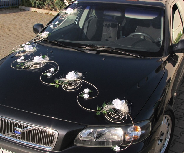 Svadobné dekorácie na auto - Dekoračná sada motané ruže
