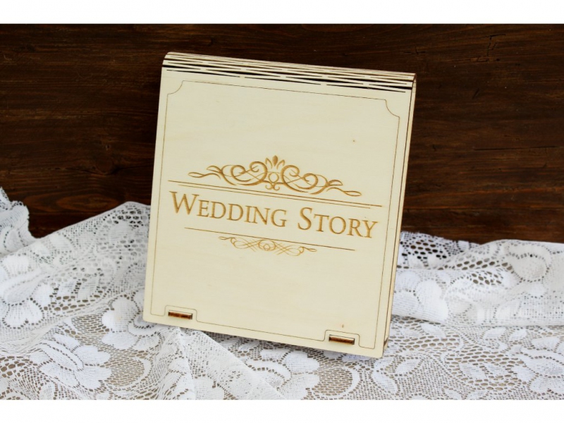 Svadobné knihy a fotoalbumy - Krabička na fotografie a USB flashdisk - story