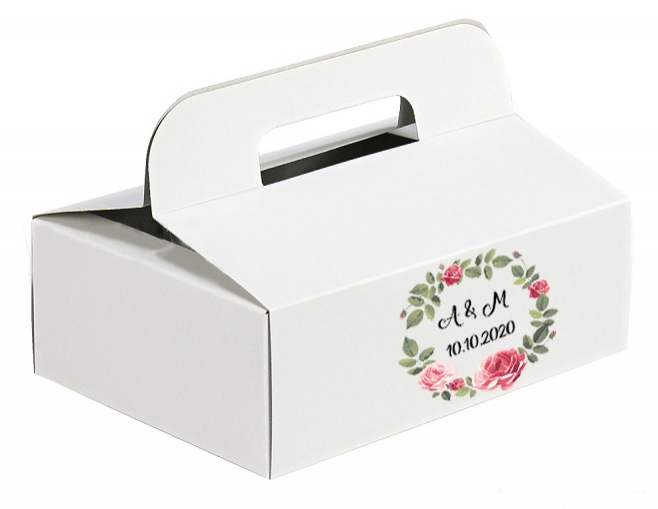Krabičky na cukrovinky a torty - Krabička na výslužky ruže v kruhu