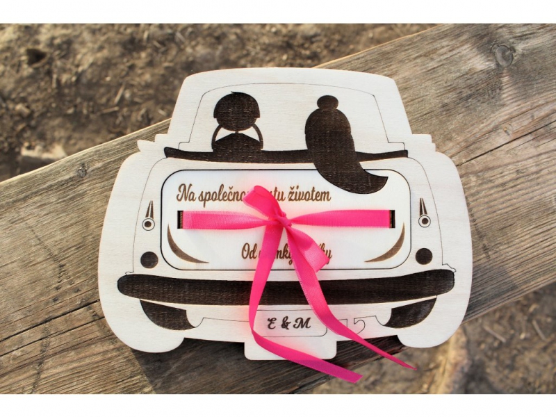 Dary pre novomanželov - "Obálka" na peniaze auto