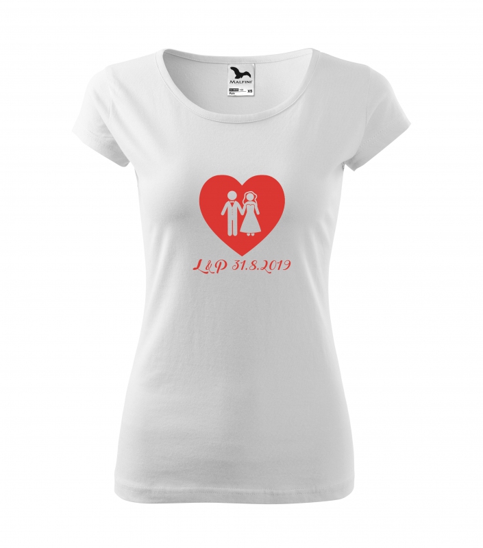 Svadobné tričká - Tričko srdce - dámske