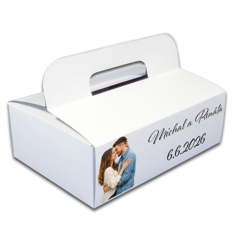 Krabičky na cukrovinky a torty - Krabička na výslužky srdiečkové balóniky