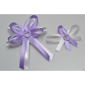 Svadobný vývazek s perleťovým srdiečkom - lila