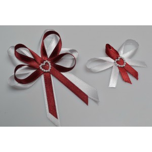 Vývazek s perleťovým srdiečkom - bordo