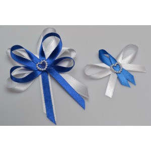 Svadobný vývazek s perleťovým srdiečkom - kráľovská modrá