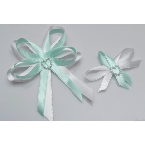 Svadobný vývazek s perleťovým srdiečkom - mäta