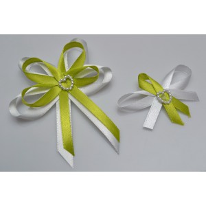 Svadobný vývazek s perleťovým srdiečkom - svetlo zelená