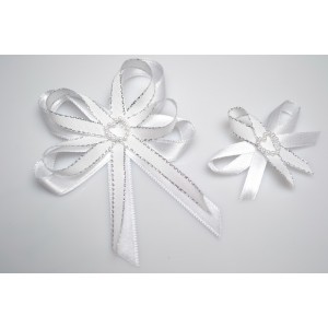 Svadobný vývazek s perleťovým srdiečkom - strieborná