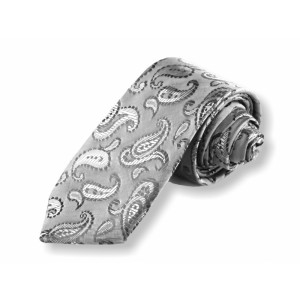 Tkaná kravata strieborná