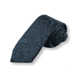 Tkaná kravata modročierná kašmírová