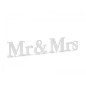 Drevený nápis Mr & Mrs