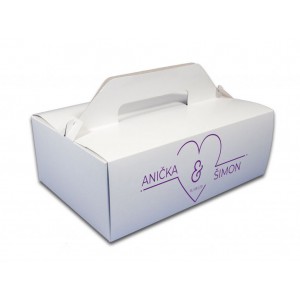 Výslužková krabica minimalistické srdce - biela